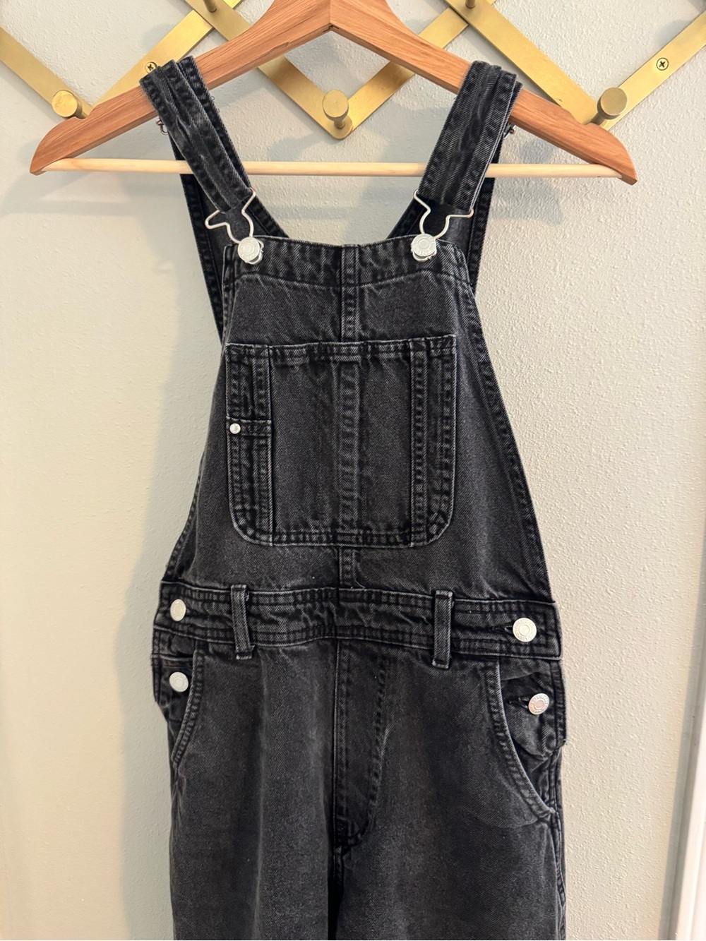 Women's Black Denim Jeans Overalls - Classic Adjustable Straps